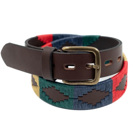 Gaucho Life Western Boho Multicolored Embroidered Cowhide Leather Belt SIZE 42 - Picture 4 of 10